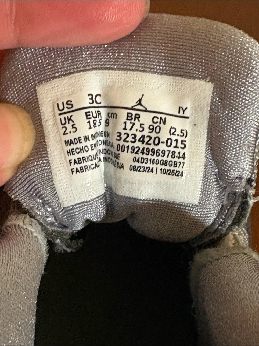 Jordan 6 Rings (TD) 323420 015 Toddler's Cool Grey/White/Wolf Grey Size 3C
